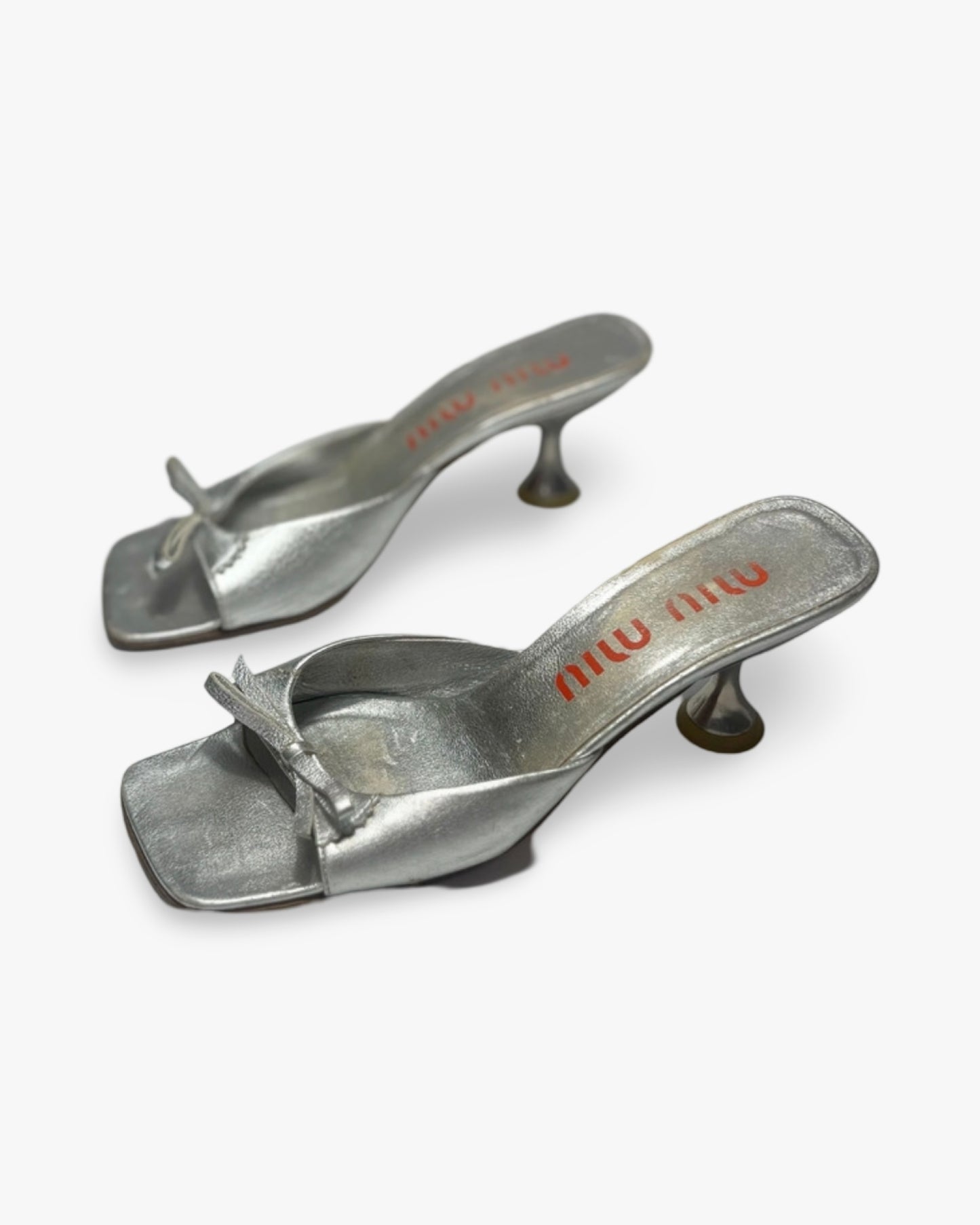 90s MIU MIU LEATHER KITTEN HEELS - UK 5