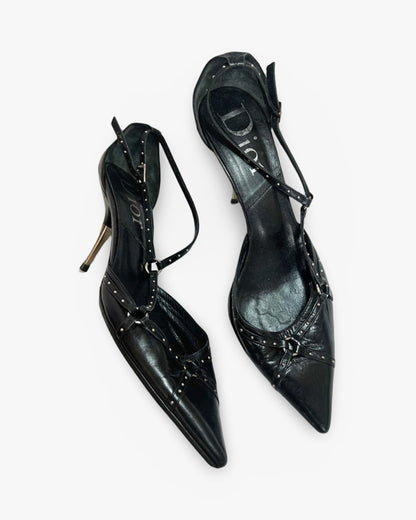 00s DIOR BONDAGE HEELS - UK 7